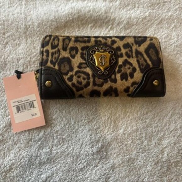 NWT Juicy Couture Leopard Romance Zip Around Wallet - Picture 1 of 3